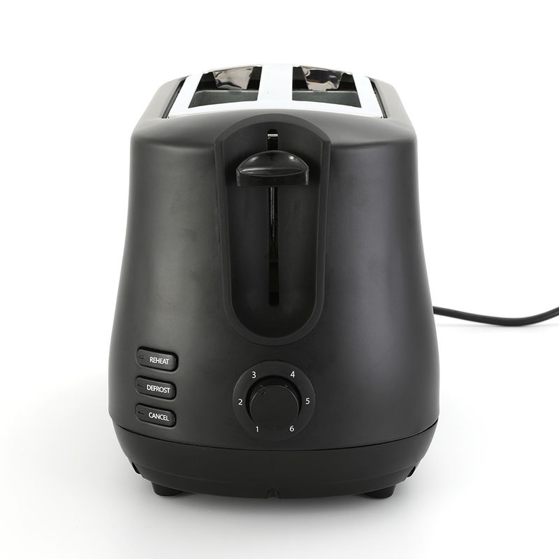 Μαύρο Wide Slot 2 Slice Toaster με Pop Up Reheat Αποψύχωση Λειτουργίες 6-Shade Ελέγχου τοστιέρα μηχανή