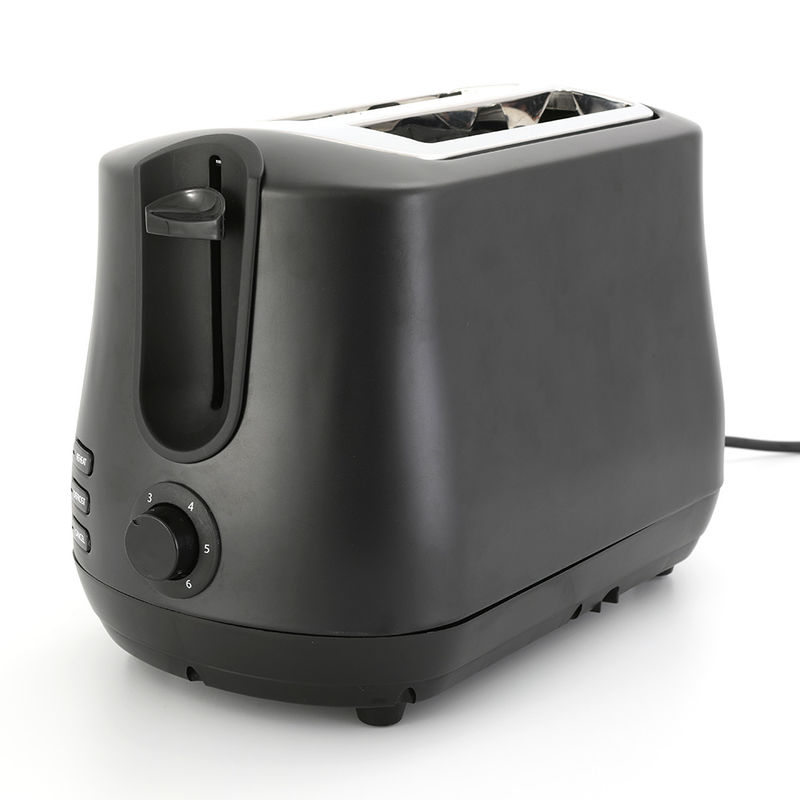 Μαύρο Wide Slot 2 Slice Toaster με Pop Up Reheat Αποψύχωση Λειτουργίες 6-Shade Ελέγχου τοστιέρα μηχανή