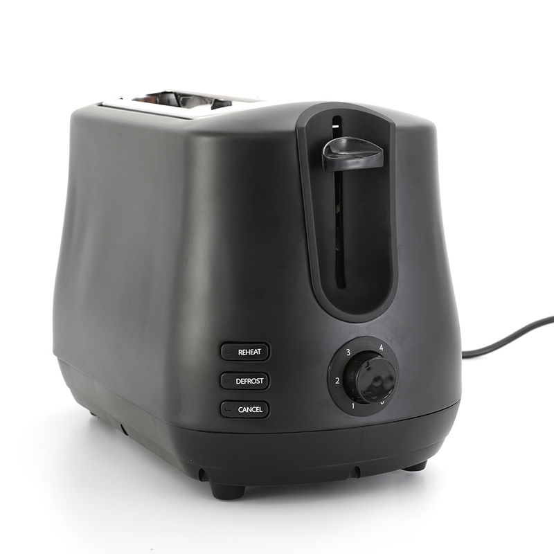 Μαύρο Wide Slot 2 Slice Toaster με Pop Up Reheat Αποψύχωση Λειτουργίες 6-Shade Ελέγχου τοστιέρα μηχανή