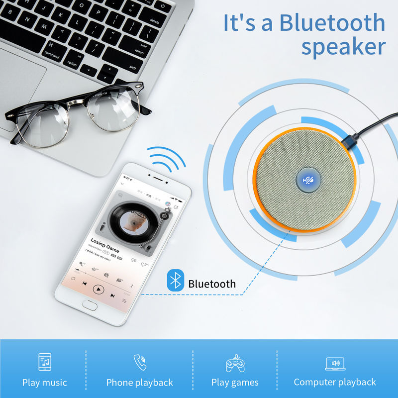 Ηχείο διάσκεψης 190 MHz και μικρόφωνο Bluetooth με μικρόφωνο μείωσης θορύβου AI Καλή επιλογή φωνής Ηχείο